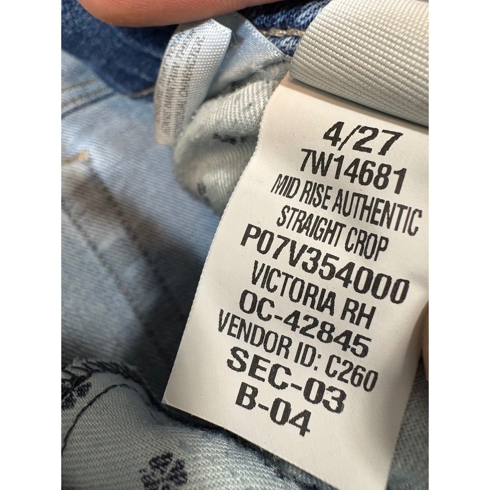 Lucky Brand Jeans Womens Size 27 Candiani Denim Straight Leg Blue Wash Distress - Picture 10 of 11